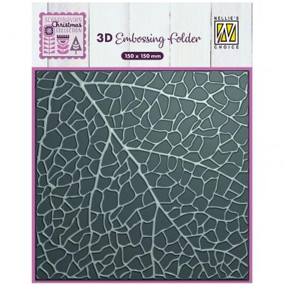 Nellie's Choice 3D Embossing Folder - Leaf Grain